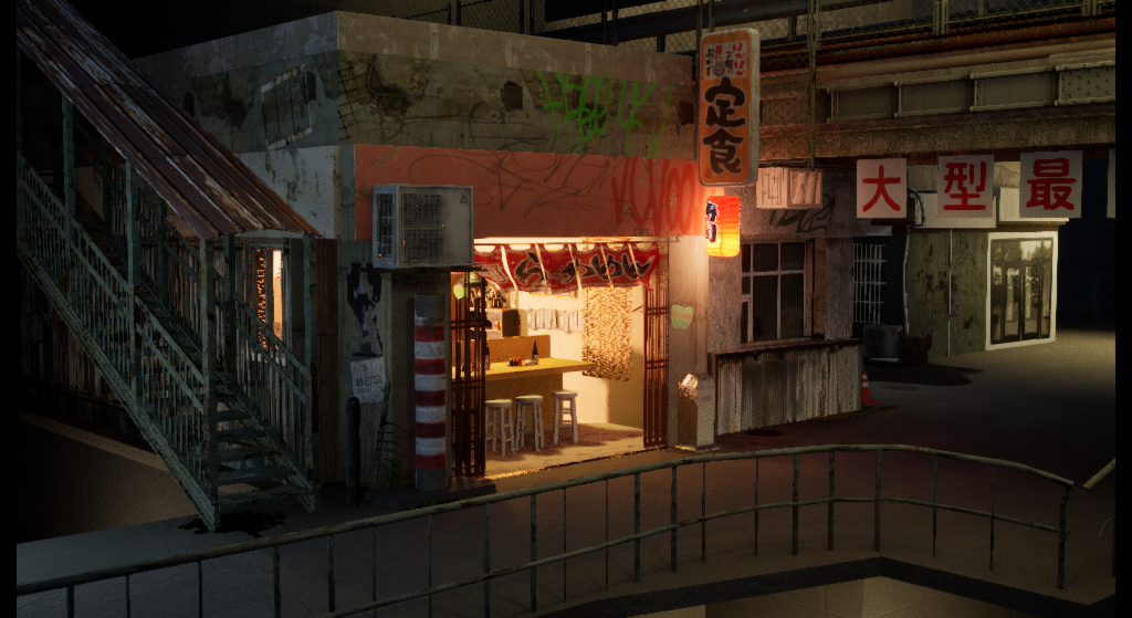 Refined street lighting in Unreal Engine