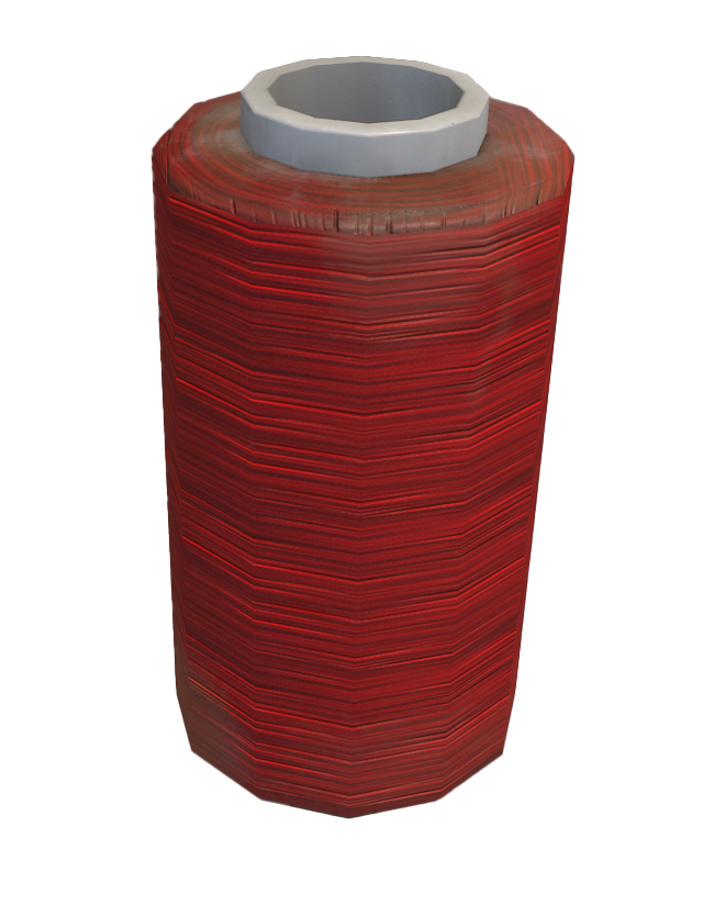 Spool of red sewing thread