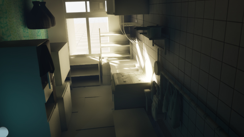Refined kitchen lighting in Unreal Engine