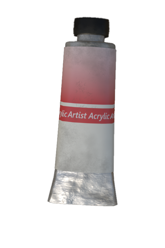A used tube of acrylic paint
