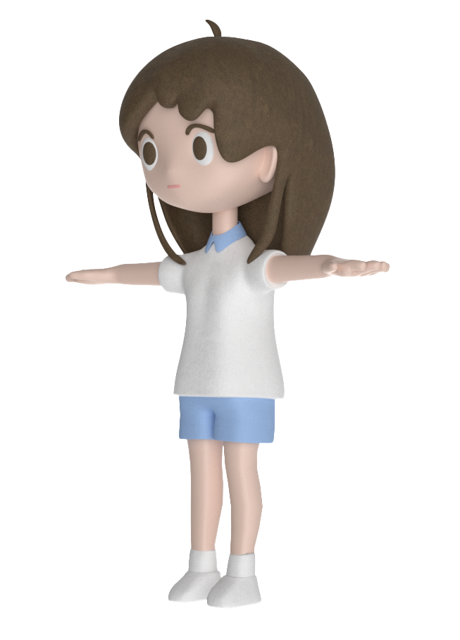 Girl character model in a Shenzhen school uniform