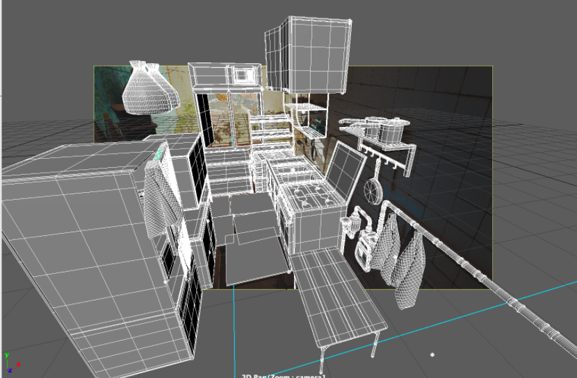 Kitchen model in Maya